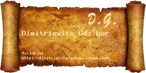 Dimitrievits Gábor névjegykártya