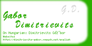 gabor dimitrievits business card